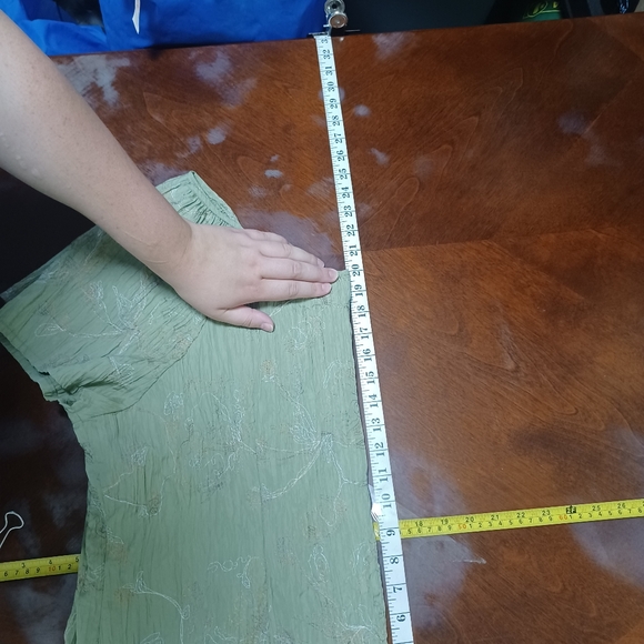 Muted Green blouse with lace and blouse with lace and embroidered details - Picture 6 of 7